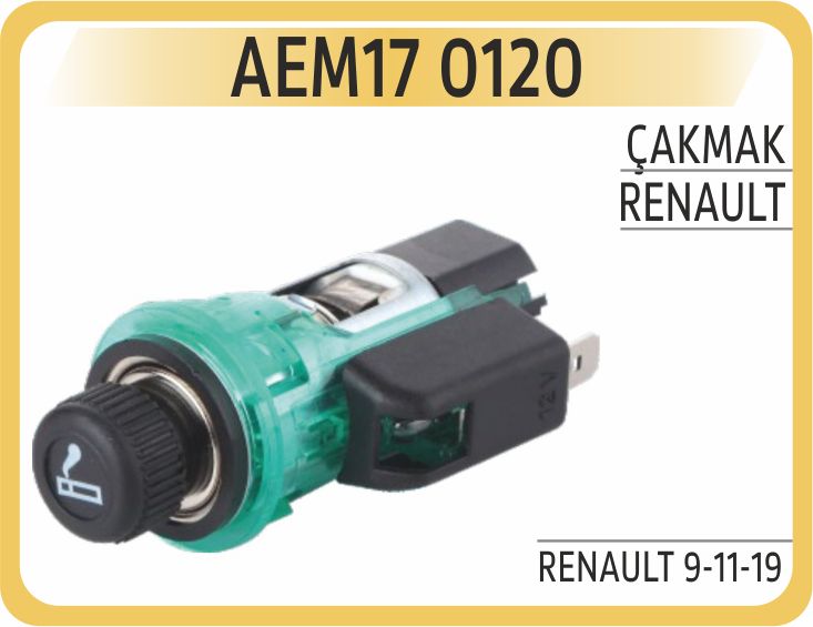 KOMPLE ÇAKMAK SOKETLİ İÇ GÖVDE 12V R9-R11-R19-R21-CLIO-KANGOO-MEGANE-ISUZU PICK UP — AEM