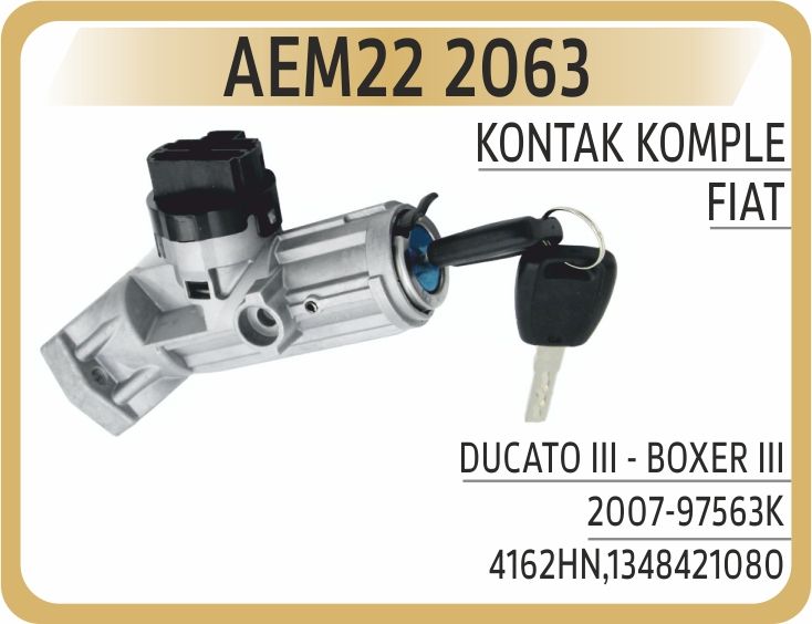 KİLİTLİ KONTAK GÖVDESİ 5 FİŞ KOMPLE ANAHTARLI PEUGEOT BOXER II -CITROEN JUMPER II-FIAT DUCATO 06 >16 — AEM