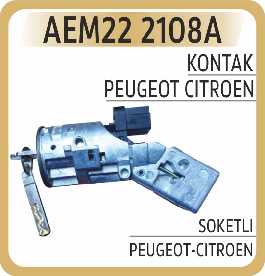 KLİTLİ KONTAK GÖVDESİ ANAHTARLI-SOKETLİ PEUGEOT P301-PARTNER-CITROEN C3-C-ELYSEE-BERLINGO-DS3 08> — AEM