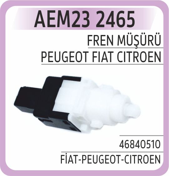 FREN PEDAL MÜŞÜRÜ ALBEA-LINEA-DOBLO-PUNTO-500-BRAVO-DUCATO 2001 > 2 FİŞLİ SİYAH-BEYAZ 46840510 — AEM