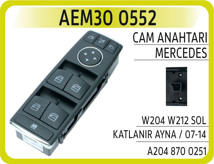 CAM ANAHTARI MERCEDES W204 W212 SOL KATLANIR AYNA — AEM