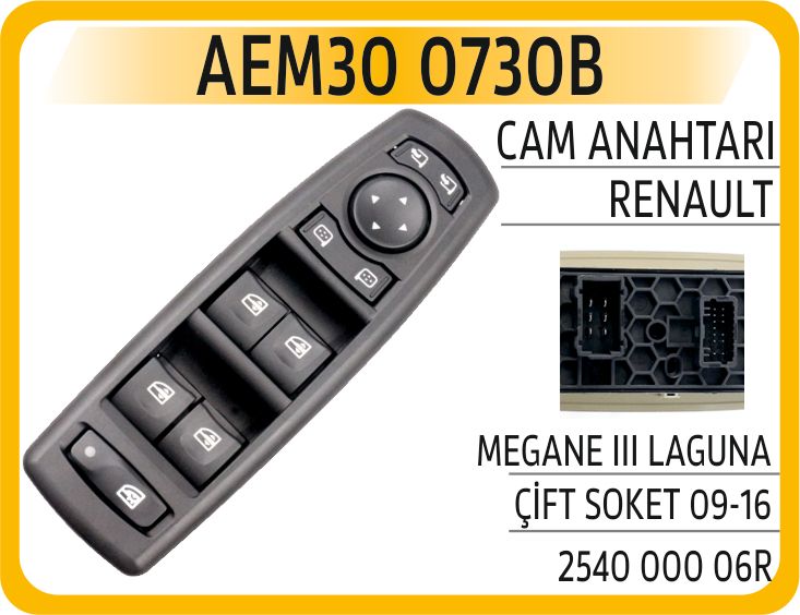 CAM ANAHTARI RENAULT MEGANE III LAGUNA ÇİFT SOKET — AEM