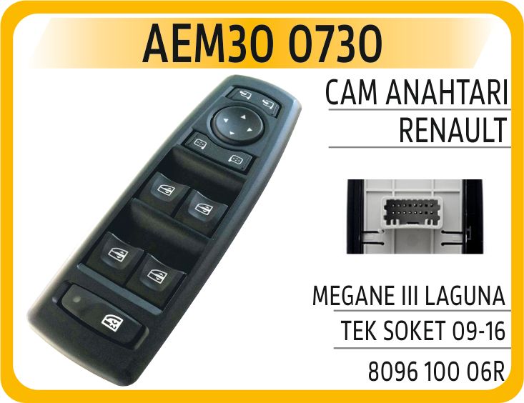CAM ANAHTARI RENAULT MEGANE III LAGUNA TEK SOKET 0 — AEM