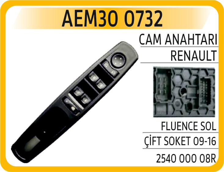 CAM ANAHTARI RENAULT FLUENCE SOL ÇİFT SOKET 09-16 — AEM