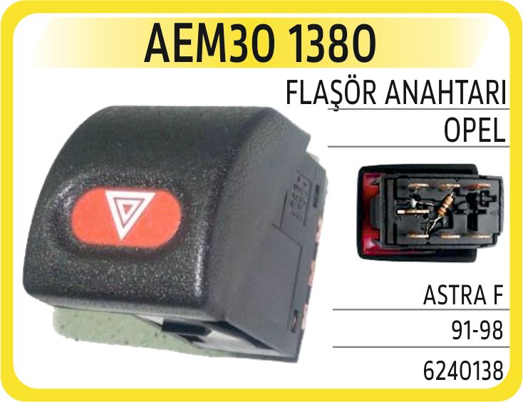 DÖRTLÜ FLAŞÖR ANAHTARI OPEL ASTRA F 91>98 — AEM