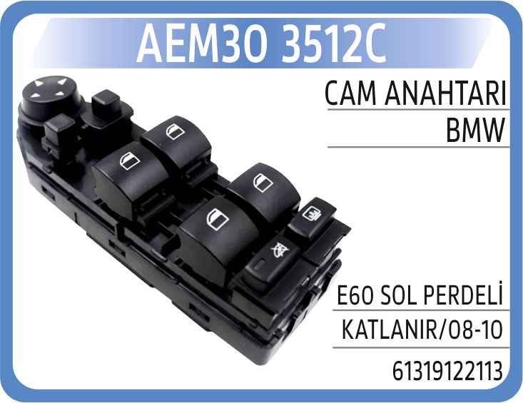 CAM ACMA SALTERI ON SOL SIYAH. AYNA KATLAMALI. PERDELI BMW E60 E61 — AEM